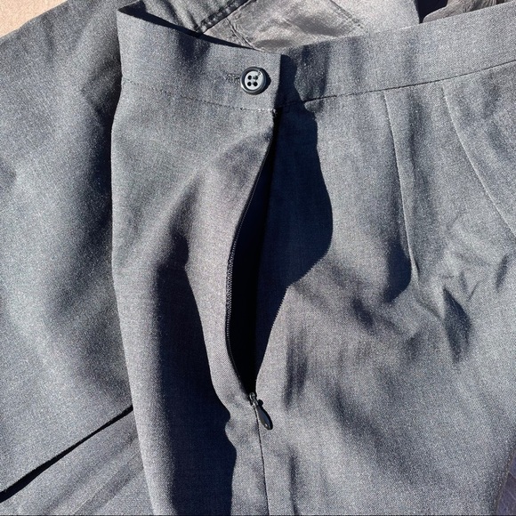 Saks 5th Ave Skirt 6 Vintage Worsted Wool High Waist Midi Gray Career Office - Picture 5 of 11